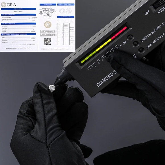 CERTIFIED 0.3 CT D Color Moissanite Stamped 925 sterling silver Stud Earrings - Picture 7 of 12